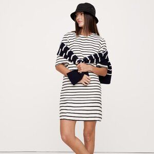 Black Stripe Linen Shift Dress - NWT